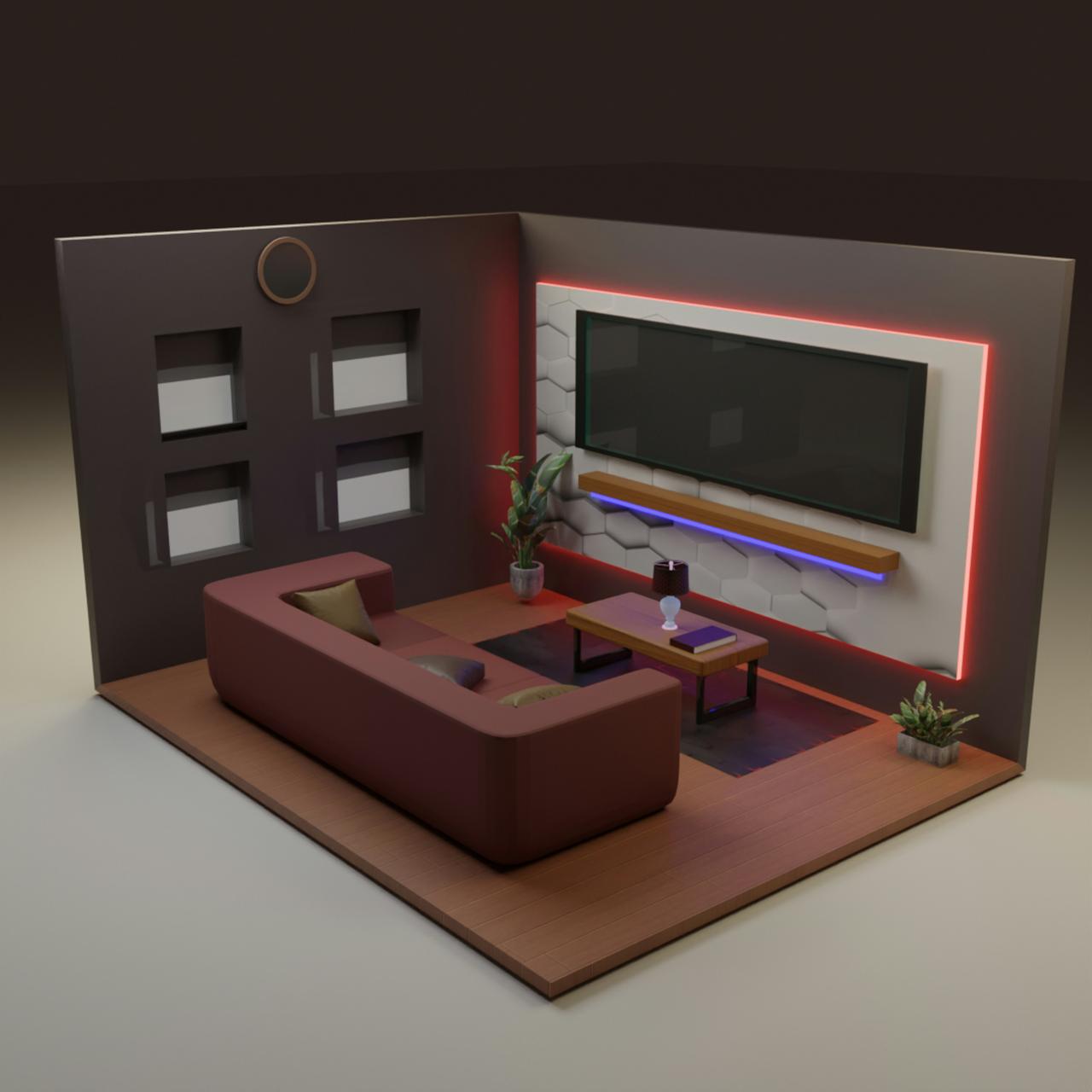 Sala de estar 3D